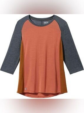 🆕 SMARTWOOL Merino Sport 120 Mountain Bike 3/4 Sleeve Tee in Copper - Women's